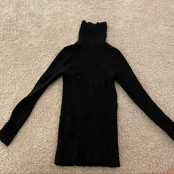 Black ribbed turtleneck; very stretchy fabric - Picture 1 of 2